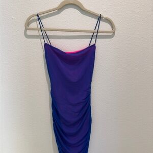 Superdown Blue and Pink Mesh Dress